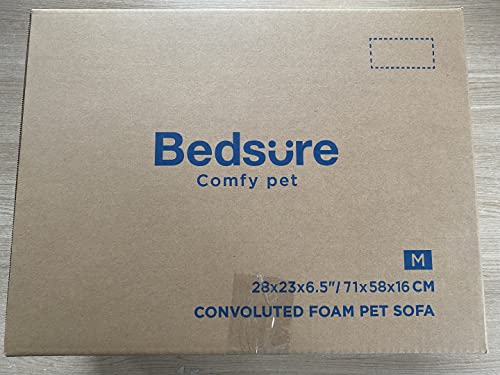 Bedsure Large Dog Bed Sofa - Washable Orthopedic Dog Beds and Couch with Removable Flannel Cover, Waterproof Dog Pillow with U-Shape Bolster, Grey Squre Pet Bed, 89x63x16cm