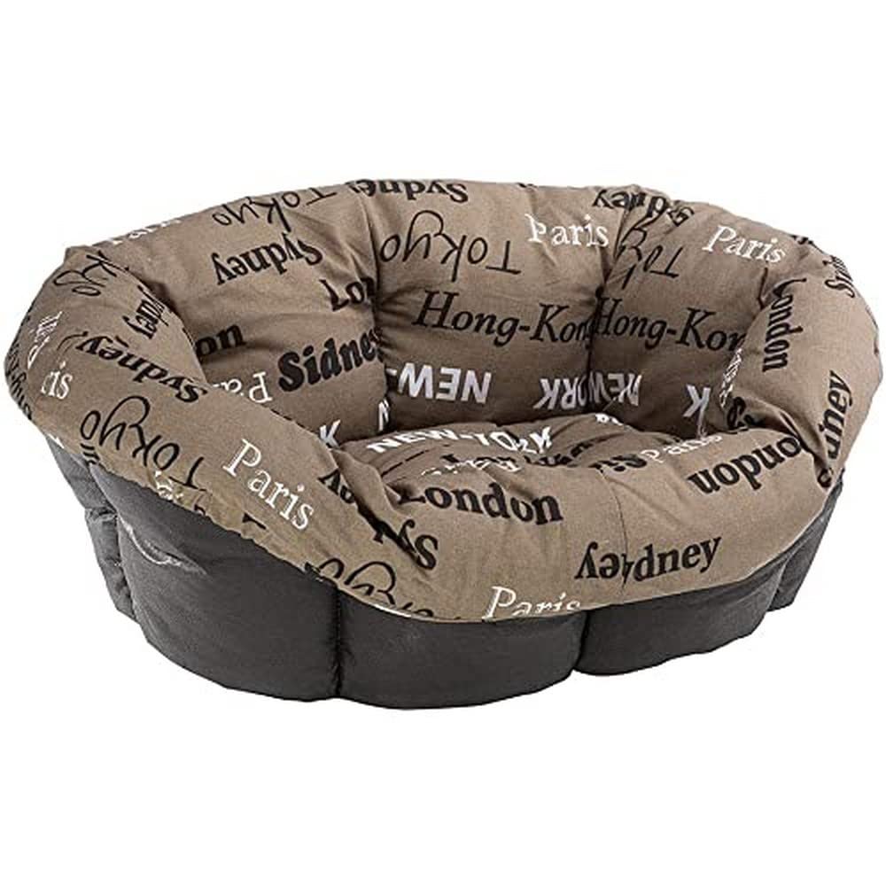 Ferplast Dog Cushion and cat bed SOFA' Cushion 2 Padded spare cover for pet bed, Soft cotton washable, Adjustable with elastic cord, 52 x 39 x h 21 cm Brown