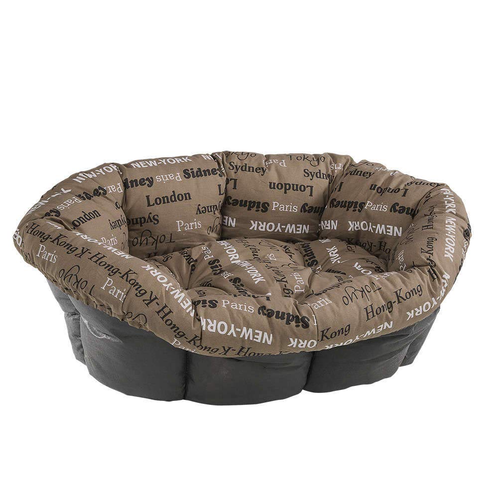Ferplast Dog Cushion and cat bed SOFA' Cushion 2 Padded spare cover for pet bed, Soft cotton washable, Adjustable with elastic cord, 52 x 39 x h 21 cm Brown