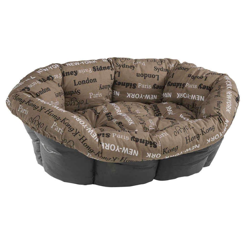 Ferplast Dog Cushion and cat bed SOFA' Cushion 2 Padded spare cover for pet bed, Soft cotton washable, Adjustable with elastic cord, 52 x 39 x h 21 cm Brown